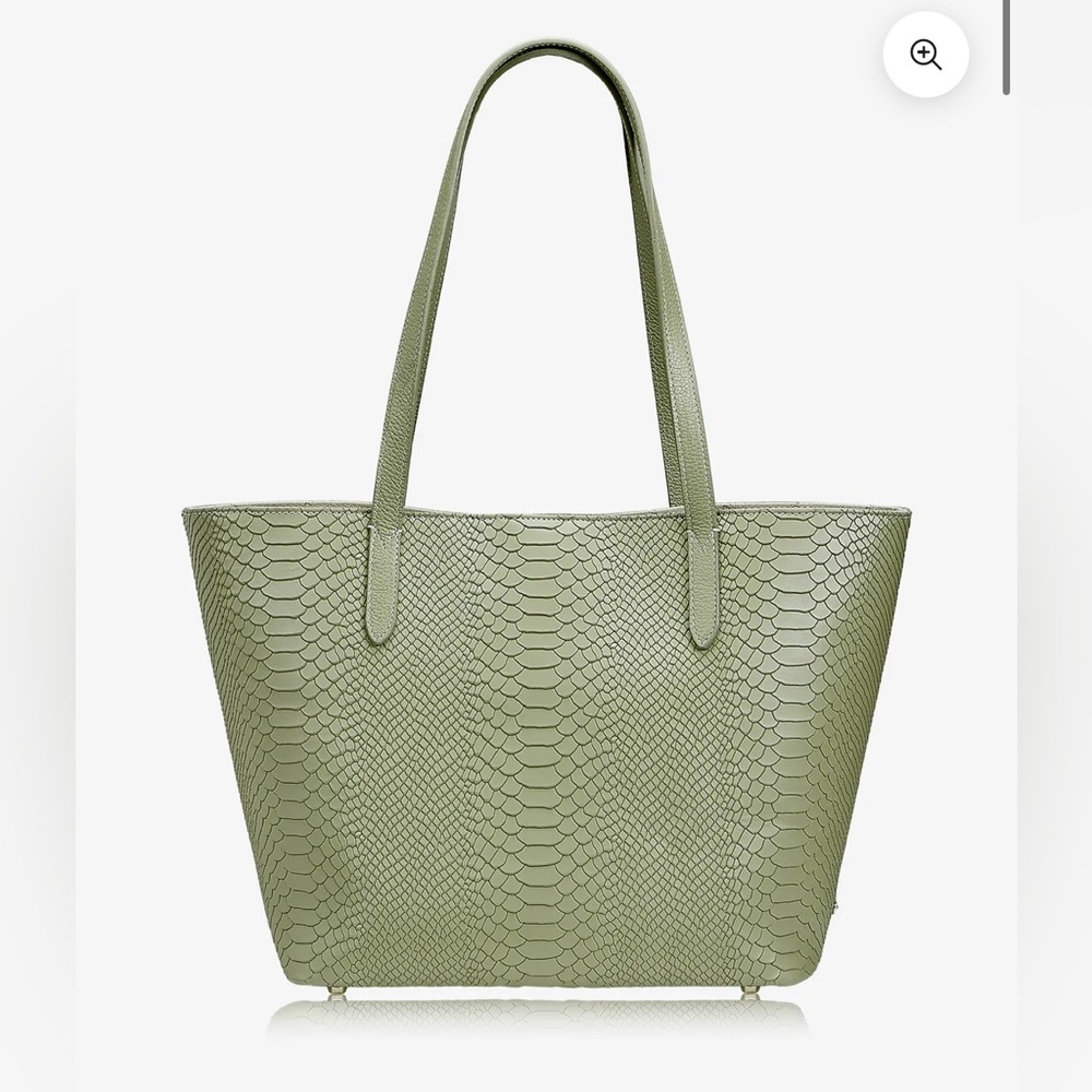 Gigi New York Teddie Tote bag SAGE embossed python leather